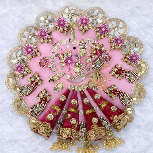 Laddu Gopal Net Poshak with Pagri (0-7 Size) | Mirror Work | Multi Color | Festival & Daily Wear