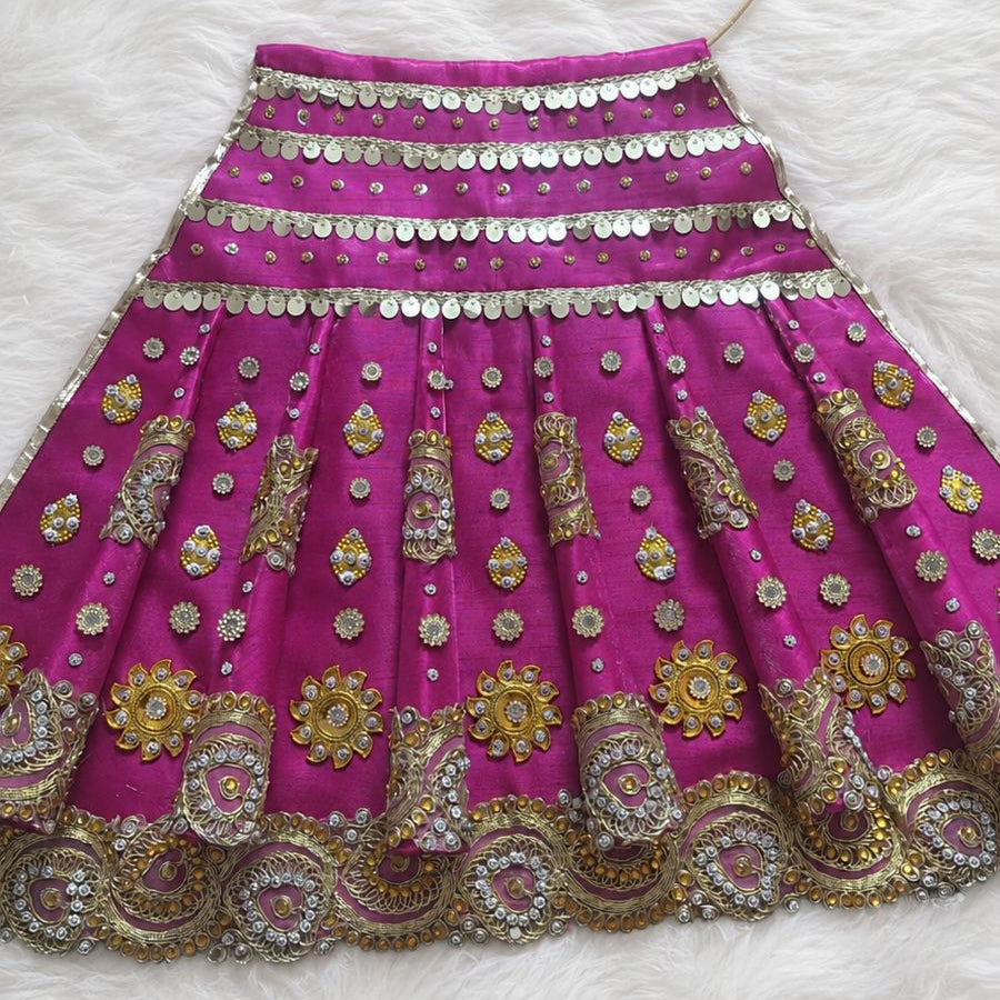 Mata Rani Lehenga Choli with Dupatta | Satin & Net | Sizes 10-72 inch | Festival & Navratri Wear