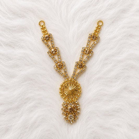 Deity Shingar Special Necklace - Long Design | 2.5 Inch Length | Suitable for Size 1-7 Laddu Gopal, Radha Rani & Other Deities | Festival & Daily Wear