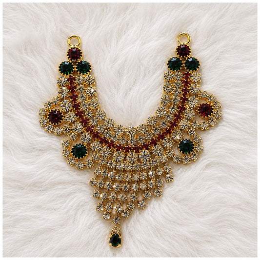 Heavy Necklace for Deity Shingar - 2.5 Inch Length | Suitable for Size 2-7 Laddu Gopal, Radha Rani & Other Deities | Festival & Daily Wear