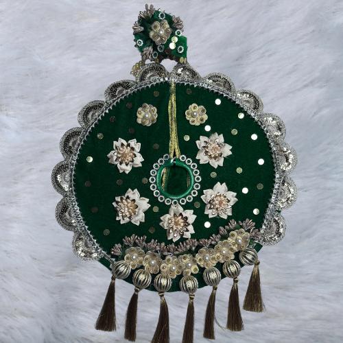 Emerald Green Velvet Designer Poshak 