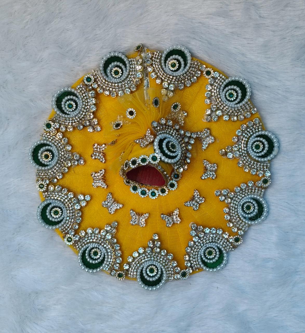 Laddu Gopal Net Poshak with Pagri | Butterfly Kundan Work | Sizes 0–7 | 10 Colors