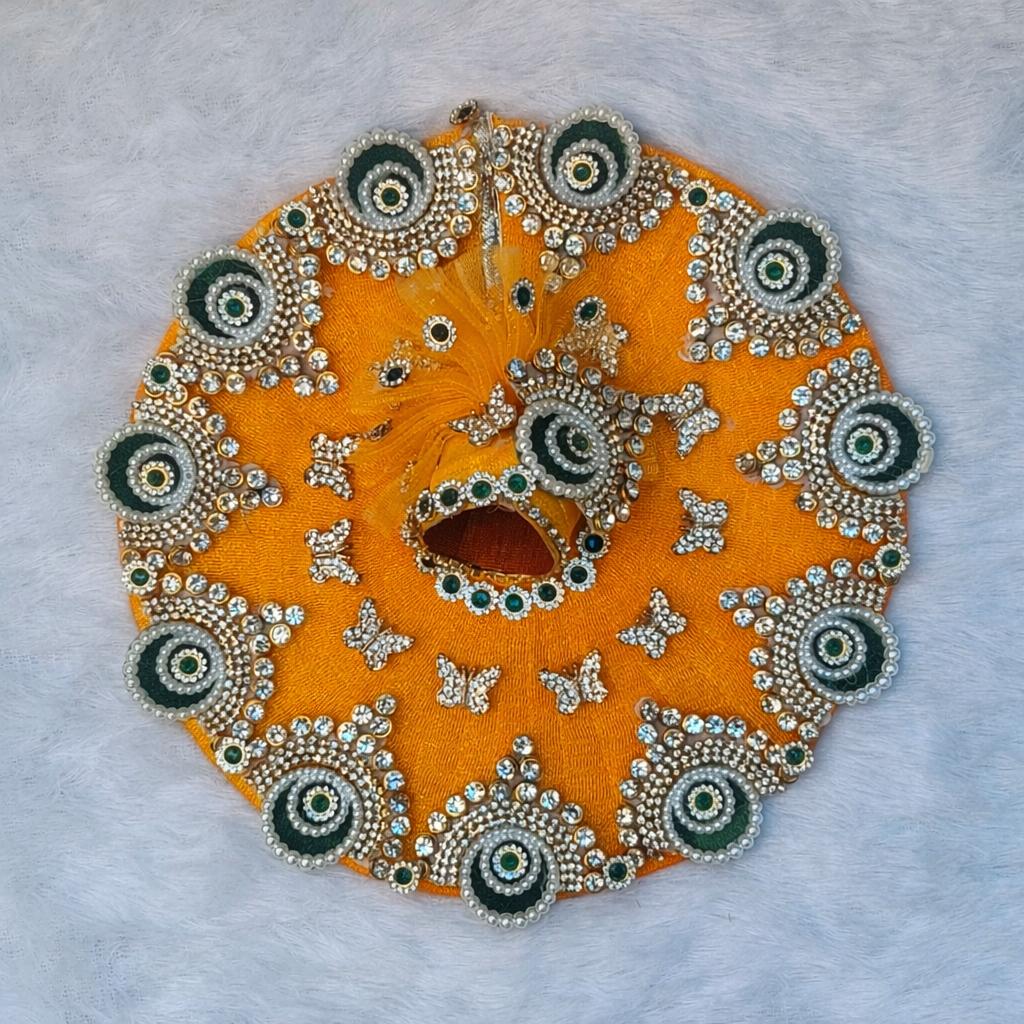 Laddu Gopal Net Poshak with Pagri | Butterfly Kundan Work | Sizes 0–7 | 10 Colors