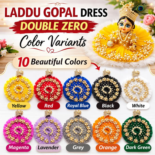 Laddu Gopal Net Dress / Poshak (Double Zero - 00 Size) | 10 Colors | Festival & Daily Wear