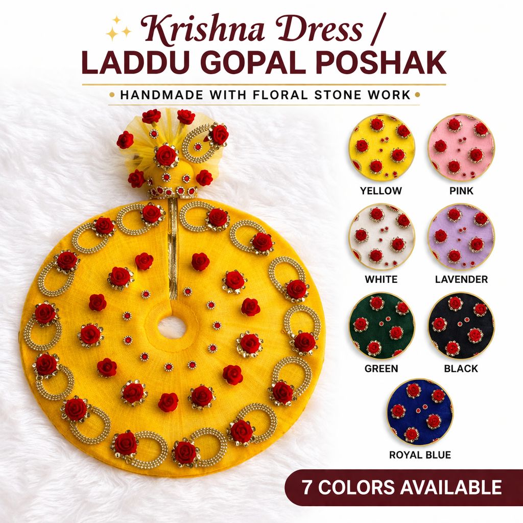 Laddu Gopal Net Dress / Poshak (0–7 Size) | Multi Color | Festival & Daily Wear