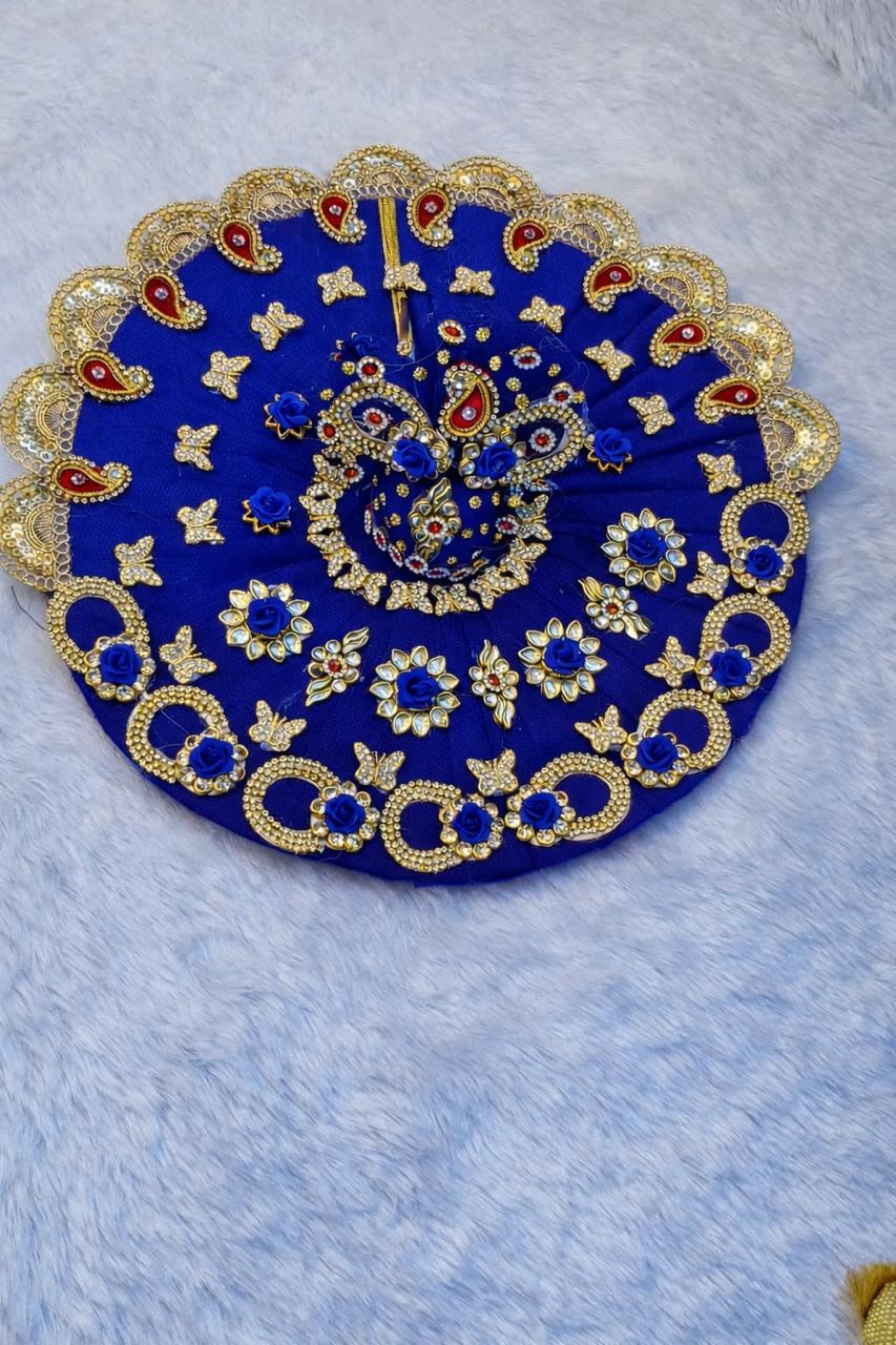Laddu Gopal Net Dress / Poshak with Pagri (0-7 Size) | Kundan Work | Multi Color | Festival & Daily Wear