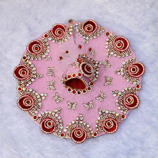 Laddu Gopal Net Poshak with Pagri | Butterfly Kundan Work | Sizes 0–7 | 10 Colors