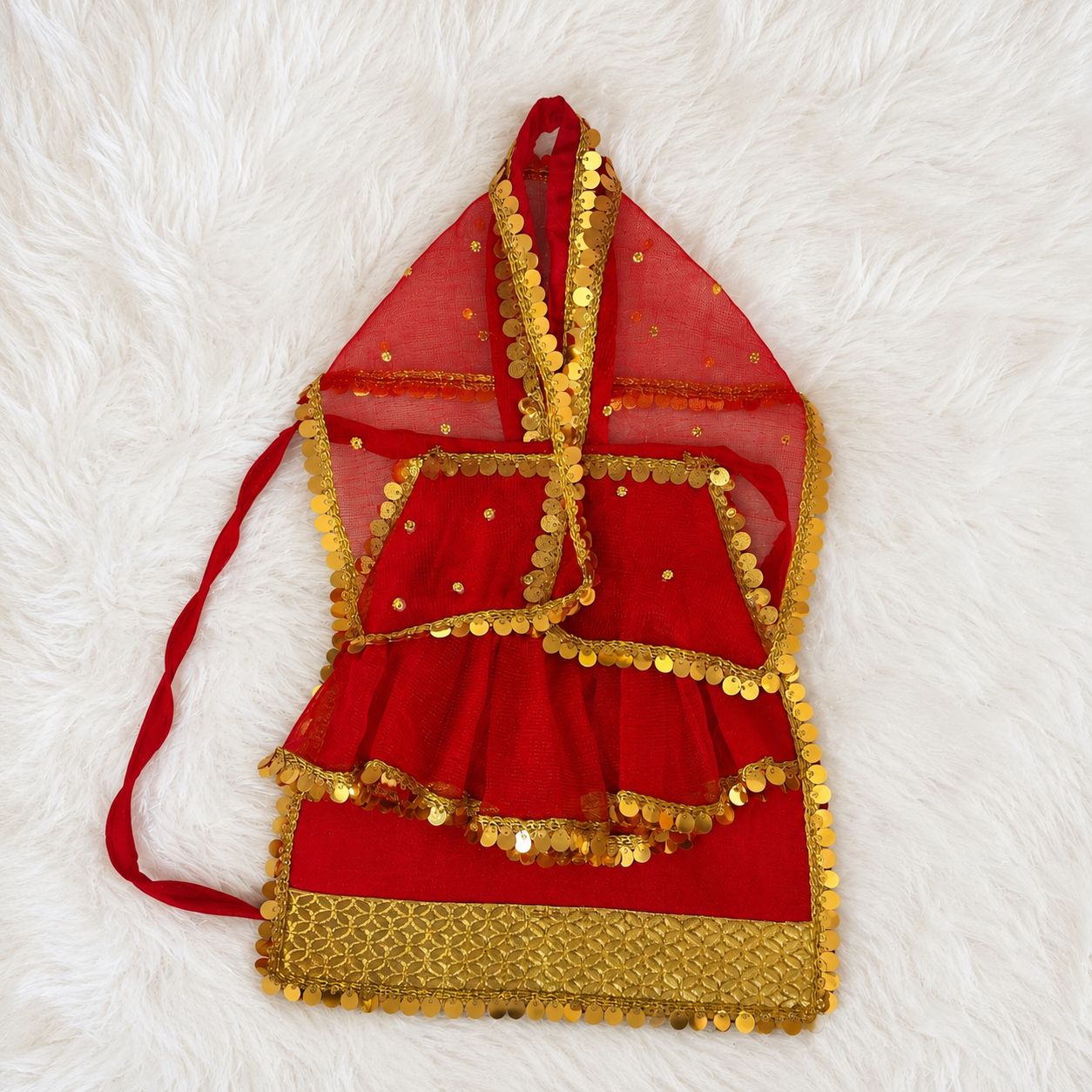 Mata Rani Net Poshak | Black, Red, Yellow, White, Pink & Magenta | 10 to 60 Inch Murti Size