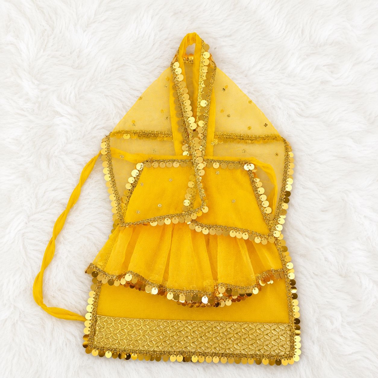 Mata Rani Net Poshak | Black, Red, Yellow, White, Pink & Magenta | 10 to 60 Inch Murti Size