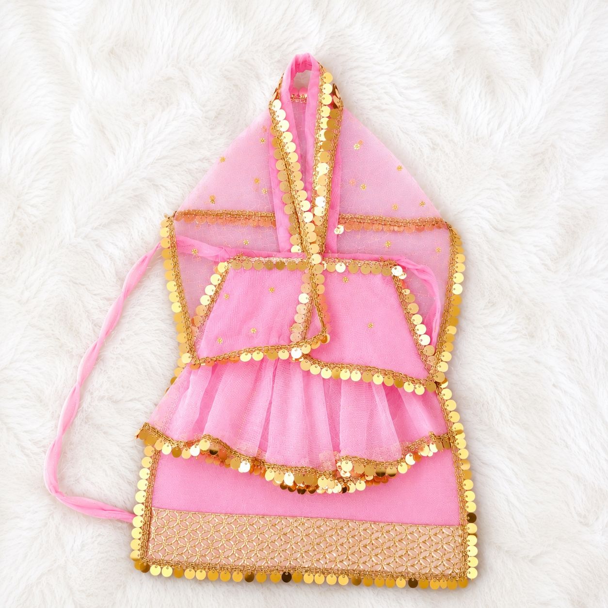Mata Rani Net Poshak | Black, Red, Yellow, White, Pink & Magenta | 10 to 60 Inch Murti Size