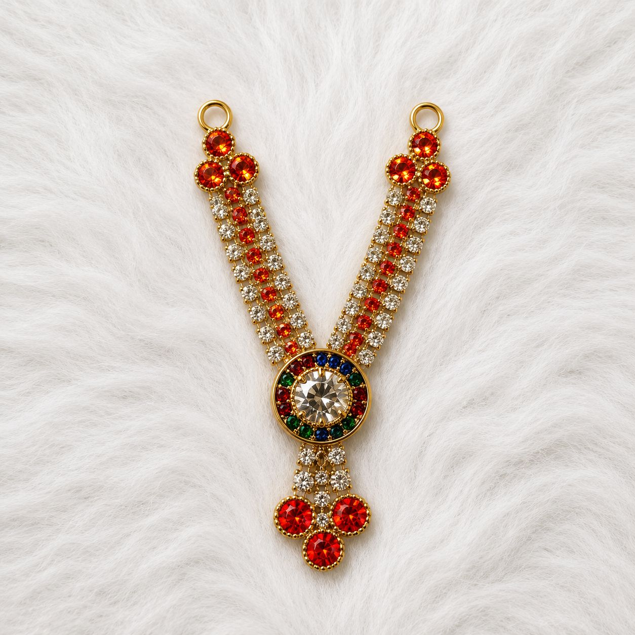Heavy Necklace for Deity Shingar - Shingar Special | 2.5 Inch Length | Suitable for Size 1-7 Laddu Gopal, Radha Rani & Other Deities | Festival & Daily Wear