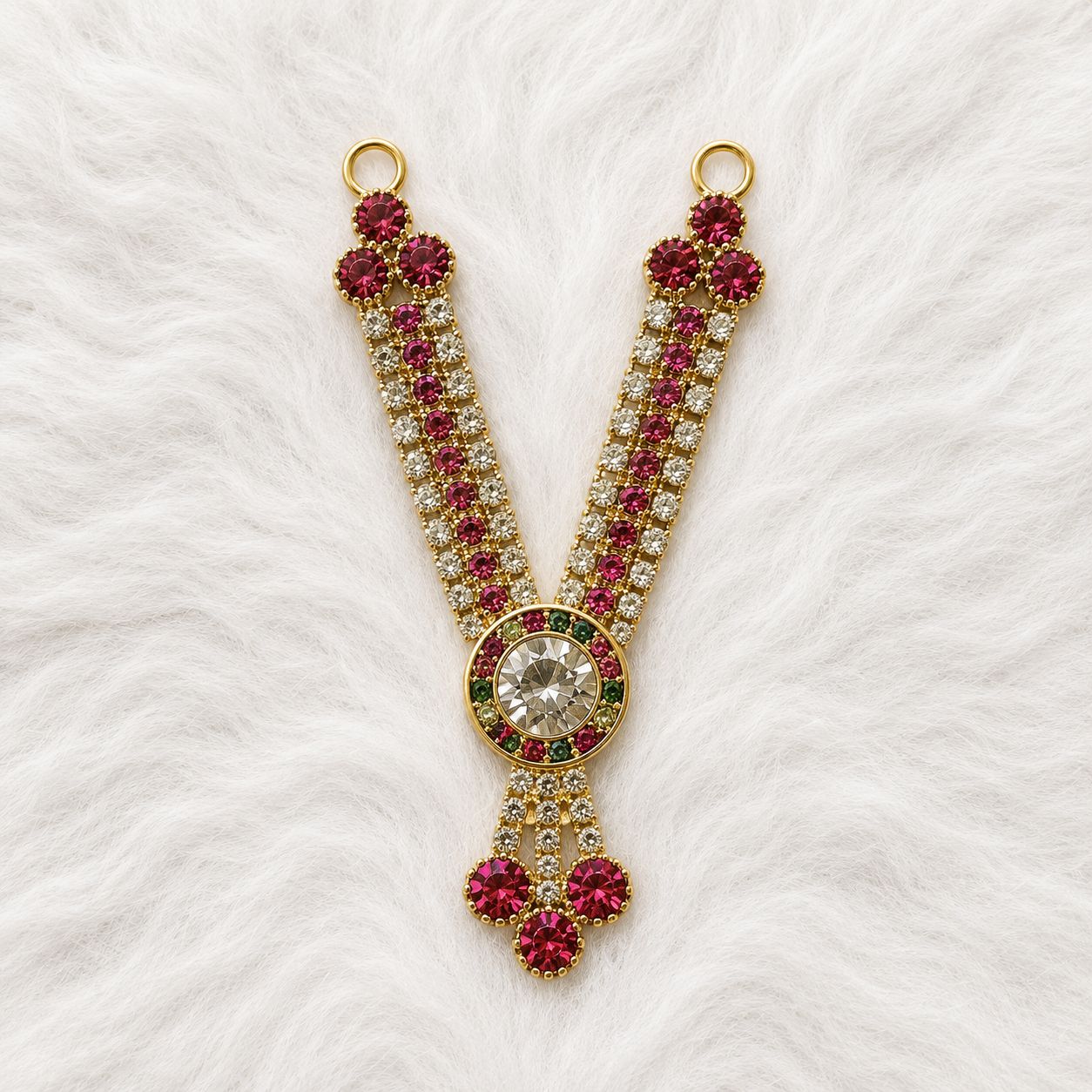 Heavy Necklace for Deity Shingar - Shingar Special | 2.5 Inch Length | Suitable for Size 1-7 Laddu Gopal, Radha Rani & Other Deities | Festival & Daily Wear