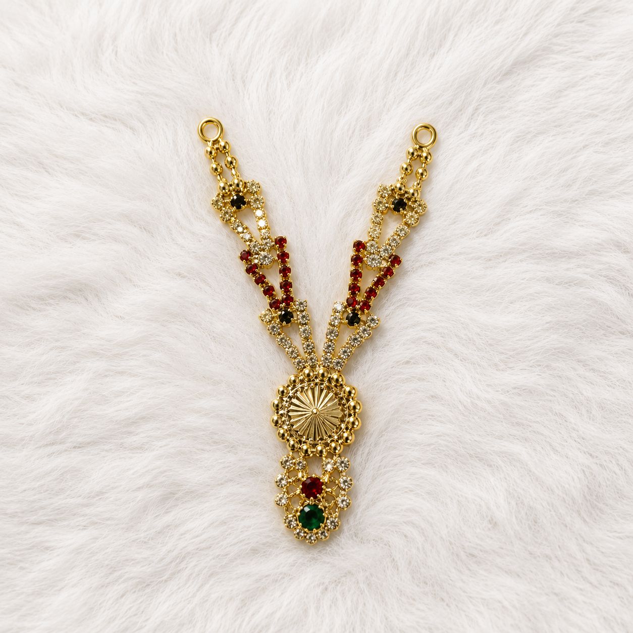Deity Shingar Special Necklace - Long Design | 2.5 Inch Length | Suitable for Size 1-7 Laddu Gopal, Radha Rani & Other Deities | Festival & Daily Wear
