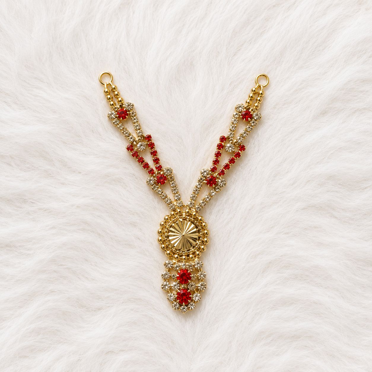 Deity Shingar Special Necklace - Long Design | 2.5 Inch Length | Suitable for Size 1-7 Laddu Gopal, Radha Rani & Other Deities | Festival & Daily Wear