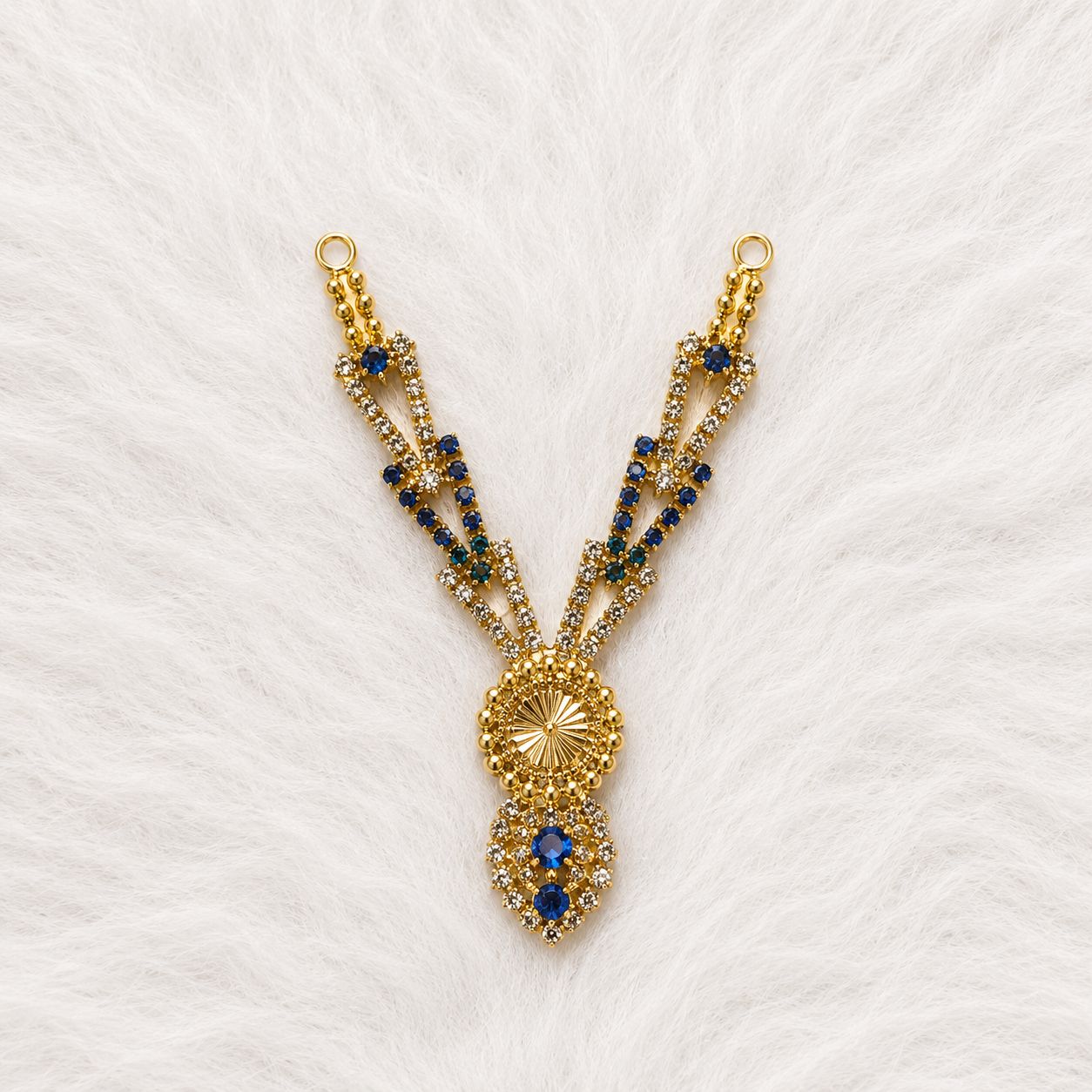 Deity Shingar Special Necklace - Long Design | 2.5 Inch Length | Suitable for Size 1-7 Laddu Gopal, Radha Rani & Other Deities | Festival & Daily Wear