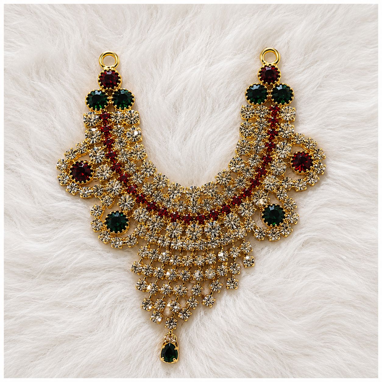 Heavy Necklace for Deity Shingar - 2.5 Inch Length | Suitable for Size 2-7 Laddu Gopal, Radha Rani & Other Deities | Festival & Daily Wear