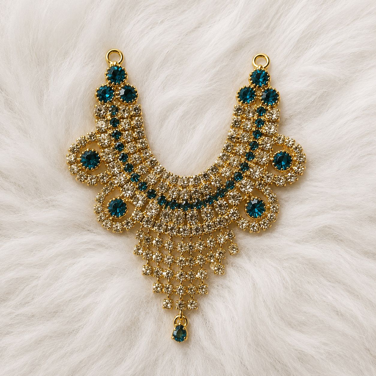 Heavy Necklace for Deity Shingar - 2.5 Inch Length | Suitable for Size 2-7 Laddu Gopal, Radha Rani & Other Deities | Festival & Daily Wear