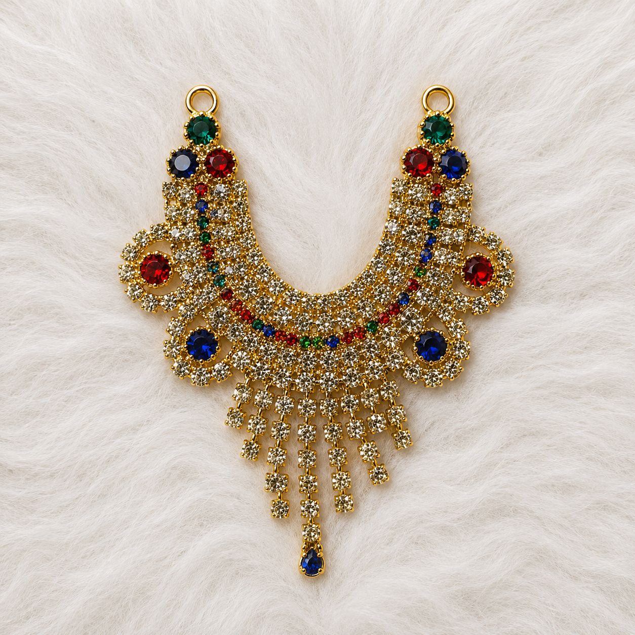 Heavy Necklace for Deity Shingar - 2.5 Inch Length | Suitable for Size 2-7 Laddu Gopal, Radha Rani & Other Deities | Festival & Daily Wear