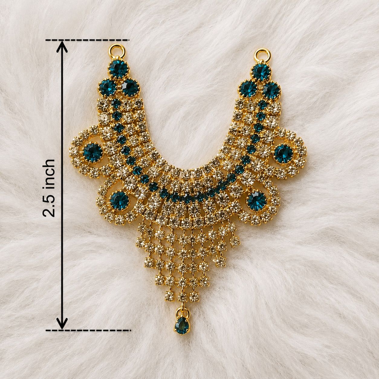 Heavy Necklace for Deity Shingar - 2.5 Inch Length | Suitable for Size 2-7 Laddu Gopal, Radha Rani & Other Deities | Festival & Daily Wear