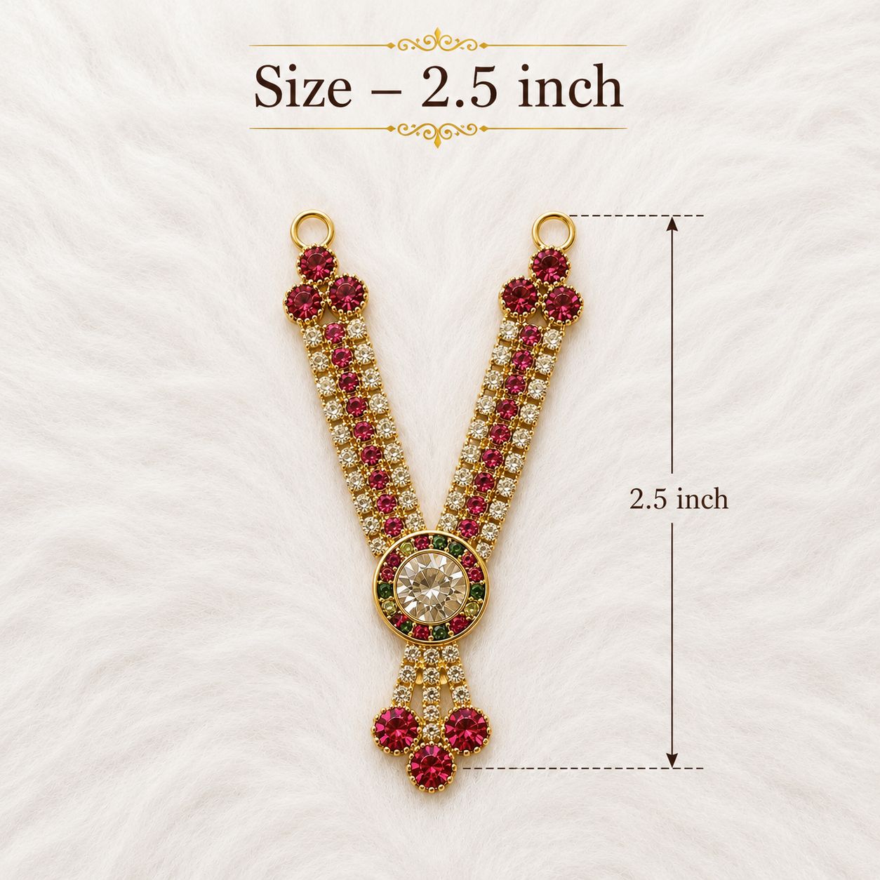 Heavy Necklace for Deity Shingar - Shingar Special | 2.5 Inch Length | Suitable for Size 1-7 Laddu Gopal, Radha Rani & Other Deities | Festival & Daily Wear