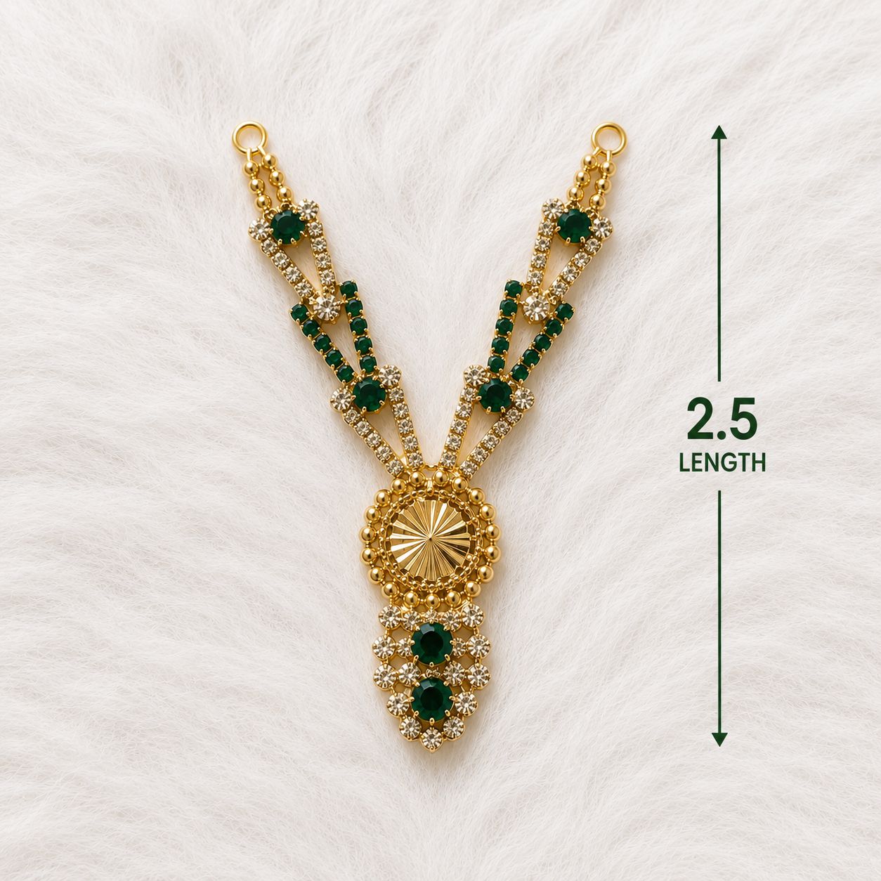 Deity Shingar Special Necklace - Long Design | 2.5 Inch Length | Suitable for Size 1-7 Laddu Gopal, Radha Rani & Other Deities | Festival & Daily Wear