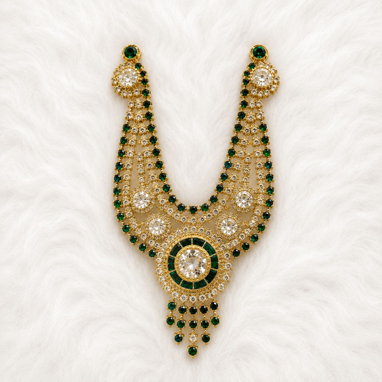 Heavy Necklace for Deity Shingar - 2.75 Inch Length | Suitable for Size 1-7 Laddu Gopal, Radha Rani & Other Deities | Festival & Daily Wear