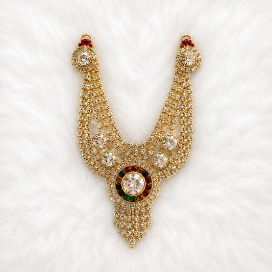 Heavy Necklace for Deity Shingar - 2.75 Inch Length | Suitable for Size 1-7 Laddu Gopal, Radha Rani & Other Deities | Festival & Daily Wear