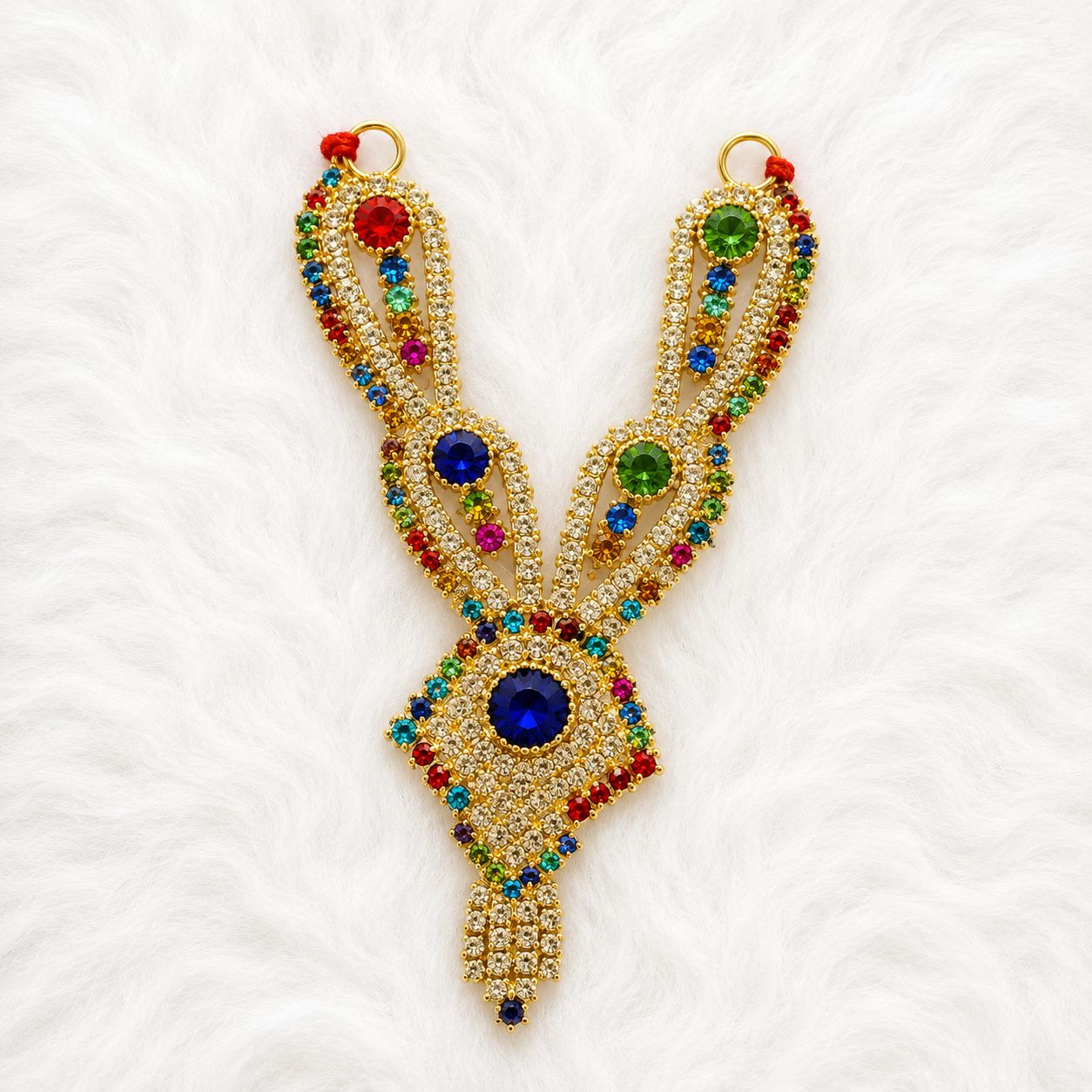 Premium Deity Necklace for Shingar - 3 Inch Length | Suitable for Size 3-8 Laddu Gopal, Radha Rani & Other Deities | Festival & Daily Wear