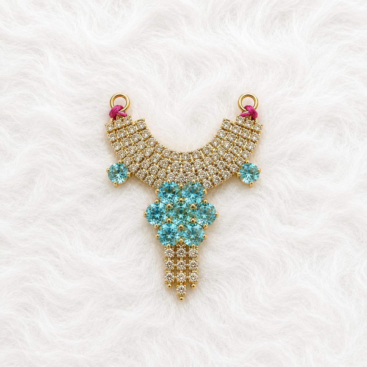 Premium Deity Necklace for Laddu Gopal Shingar - 1.5 Inch Length | Suitable for Size 0-1-2-3 | Radha Rani & Other Deities | Festival & Daily Wear
