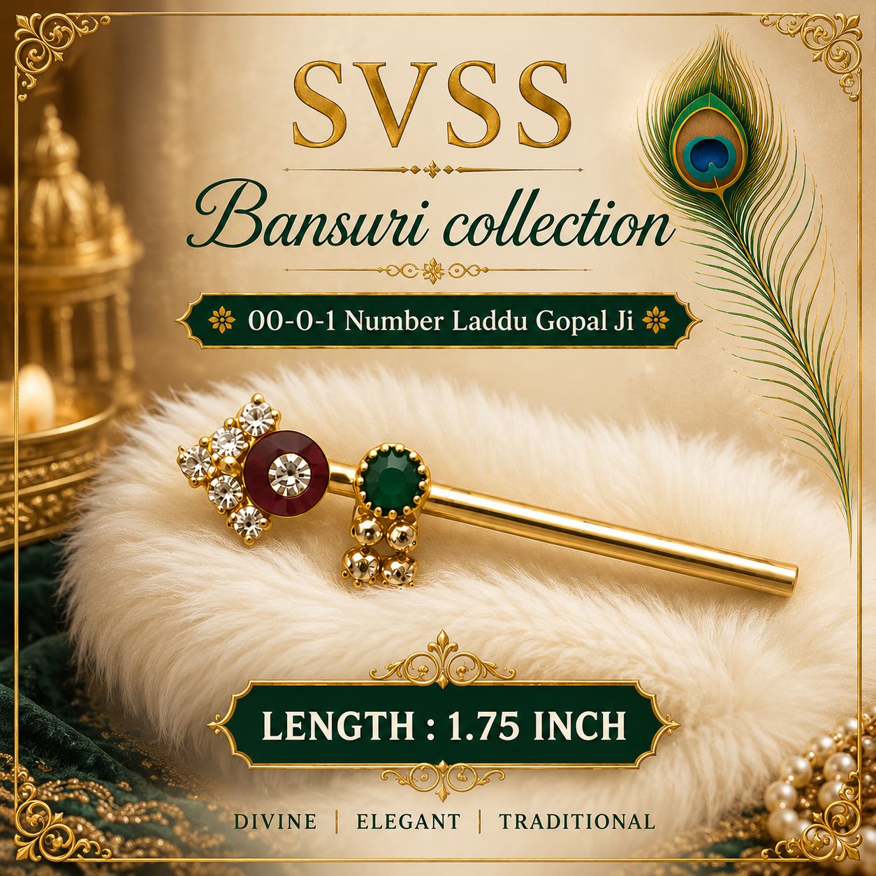 Bansuri - Laddu Gopal Ji | Size 00, 0 & 1 | Festival & Daily Wear