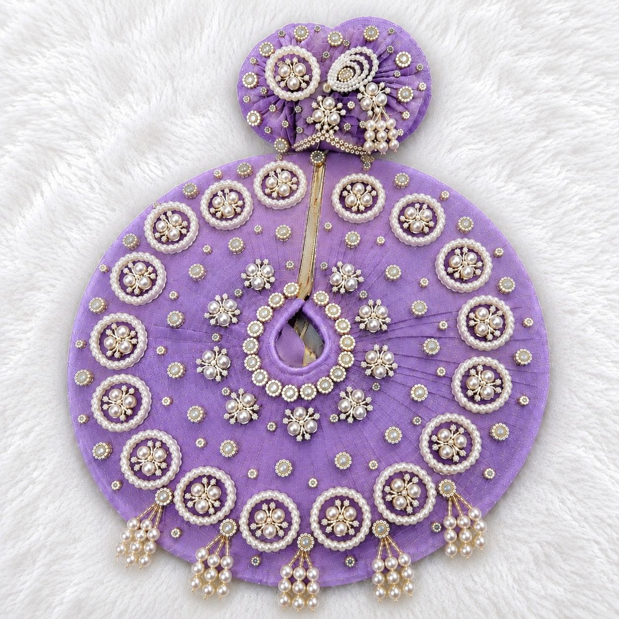 Laddu Gopal Net Poshak with Pagri | Pearl Moti Work | Sizes 0–7 | Multi Color