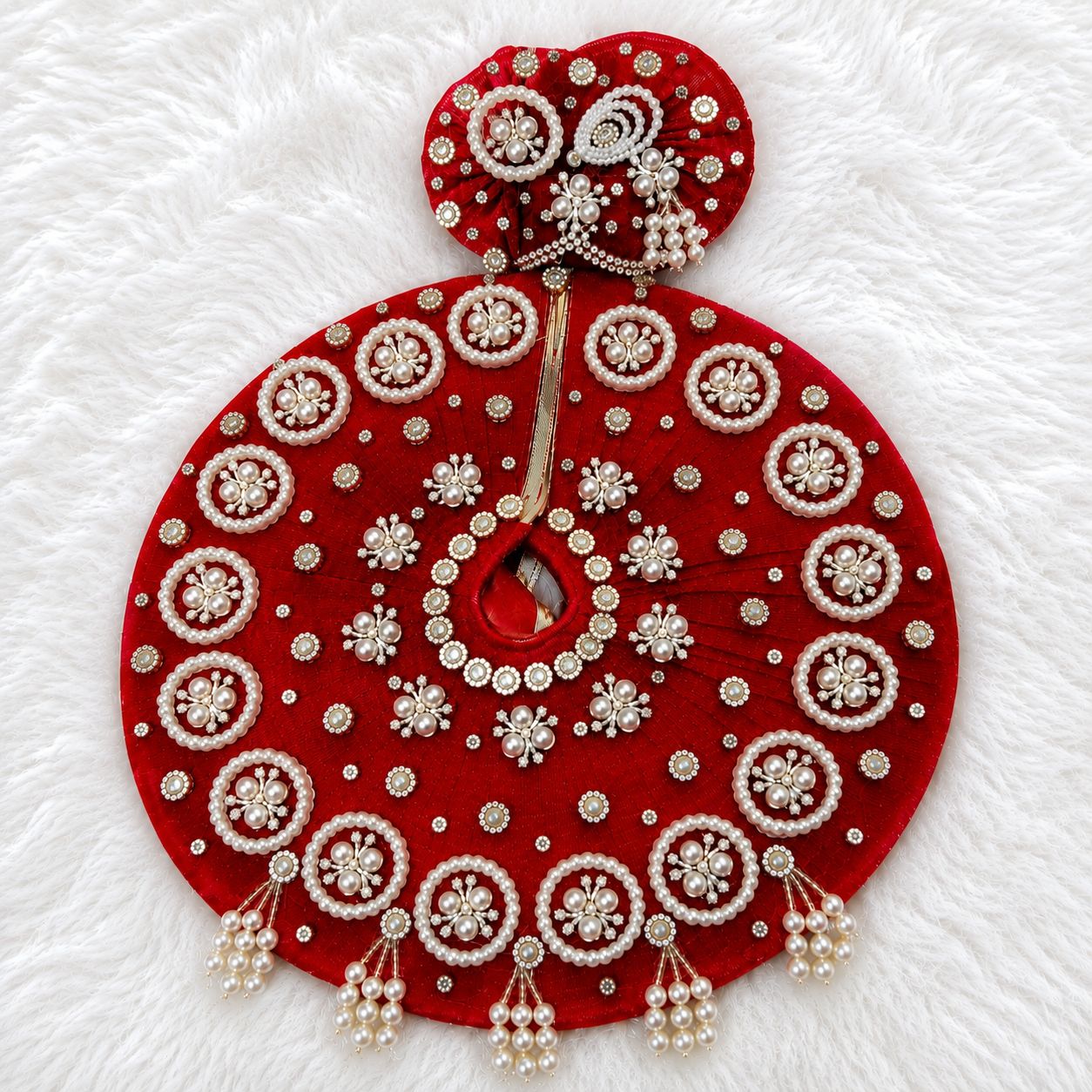 Laddu Gopal Net Poshak with Pagri | Pearl Moti Work | Sizes 0–7 | Multi Color