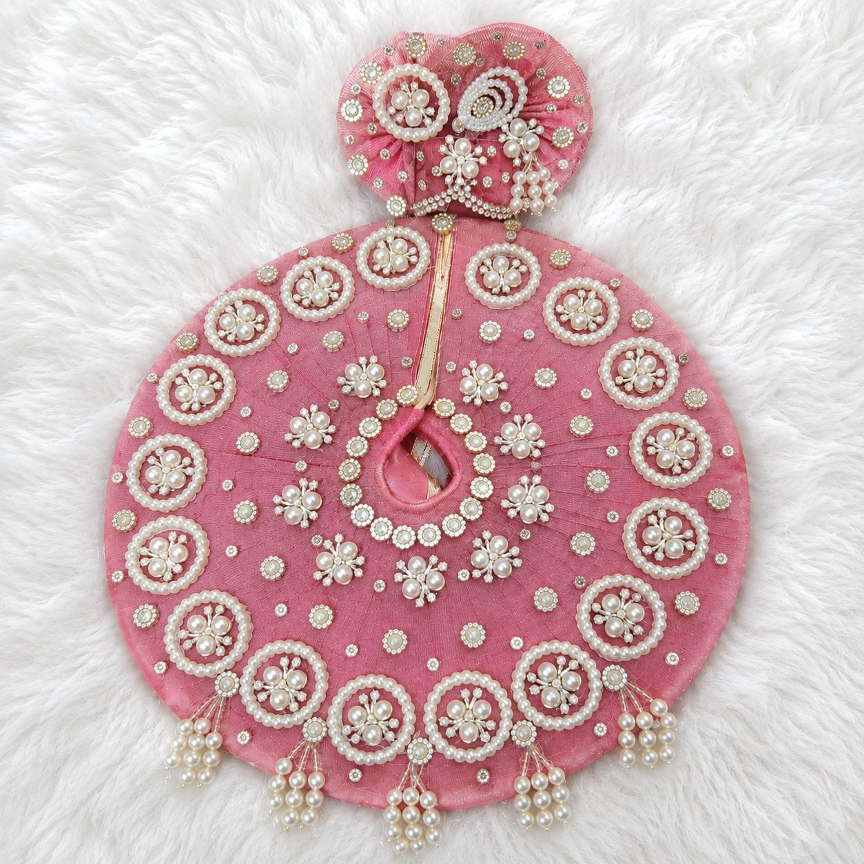 Laddu Gopal Net Poshak with Pagri | Pearl Moti Work | Sizes 0–7 | Multi Color