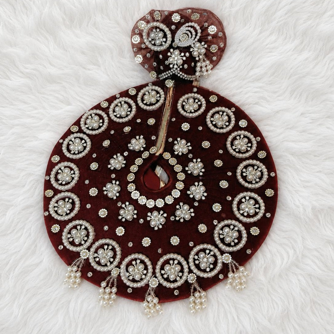 Laddu Gopal Net Poshak with Pagri | Pearl Moti Work | Sizes 0–7 | Multi Color