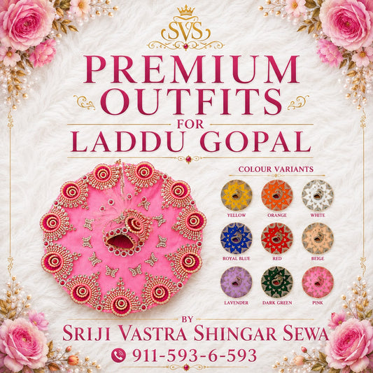 Laddu Gopal Net Poshak with Pagri | Butterfly Kundan Work | Sizes 0–7 | 10 Colors